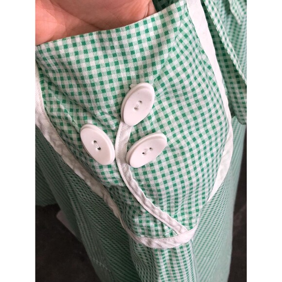1930s-1940s FRUIT Of The LOOM GINGHAM Checkered Dress W/Adjustable Tie. L-XL - Picture 8 of 10